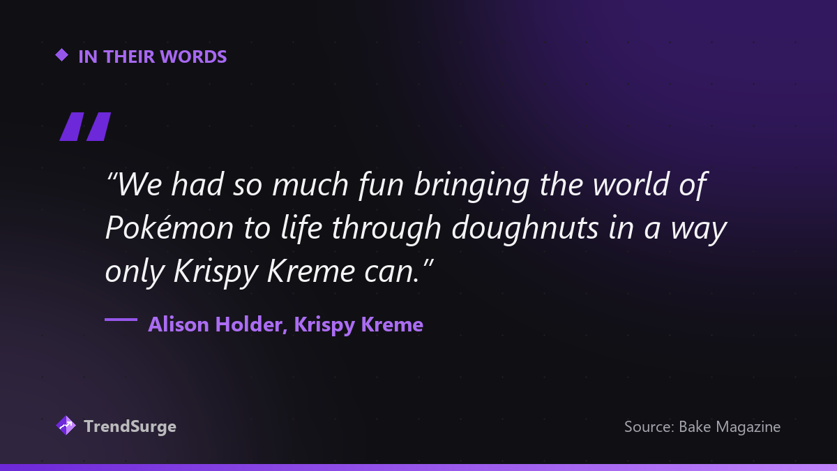 Quote from Krispy Kreme chief brand and product officer Alison Holder about bringing the world of Pokémon to life through doughnuts
